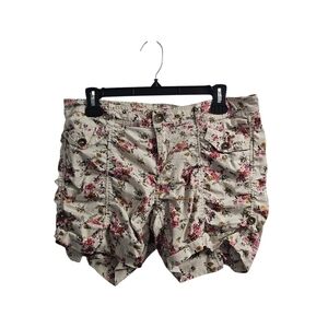No Boundaries Cream Pink Floral Scrunch Shorts Size 13